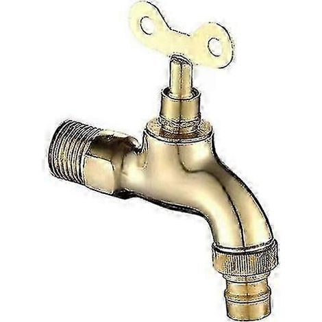 Grifo exterior de cobre macizo con cerradura, grifo de estilo vintage, interruptor de llave antirrobo, grifo de apertura lenta. (1/3)