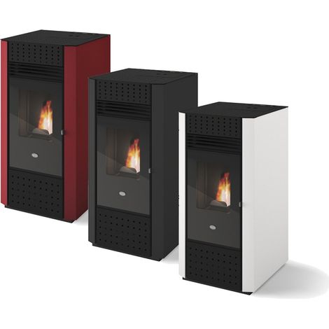 Stufa a pellet canalizzata Eva Calòr Irma 9,5 kW - - Rosso (1/5)