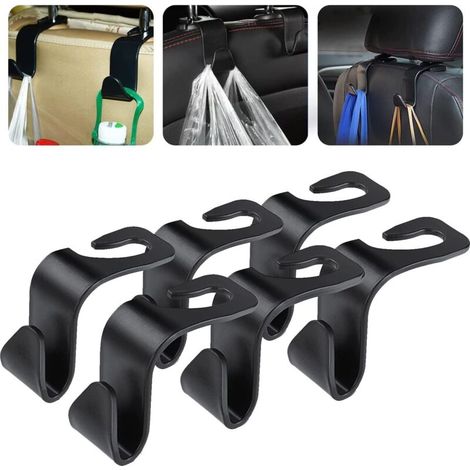 Autositz-Haken, Auto-Taschenhalter, Universal-Haken für Autositze, 6 Stück Kopfstützenhaken für Auto, Auto-Aufbewahrungshaken, Auto-Taschenhalter Haken (1/5)