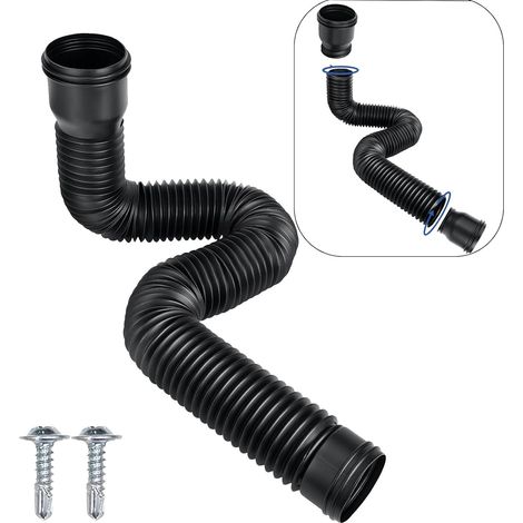 Gutter Extension Kit, Downpipe Extender, Gutter Connector Extension for Lawn 47-150cm (Black, 1PC) (1/5)