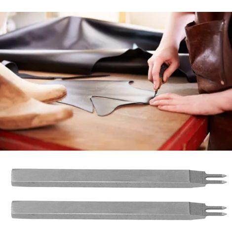 Poinçonnage du cuir, poinçonnage diamant, biseautage du cuir, outil d'espacement du cuir, outil pour le travail du cuir à faire soi-même, 2 dents 6 mm (1/5)