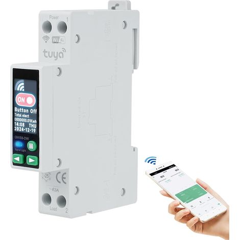 Disjoncteur 40A compteur electrique interrupteur minuterie 90-240V AC 1P+N interrupteur à distance avec protection contre les surtensions etc (avec indicateur LED) (1/5)