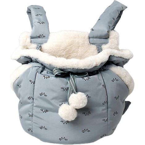 Sac de transport mignon pour animaux de compagnie, chaud, à suspendre à l'avant, à porter sur la poitrine, semi-fermé, à bandoulière et dos (1/5)
