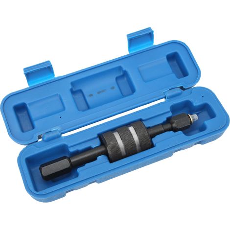 Extracteur d'injecteurs diesel à rail de guidage, extracteur à marteau coulissant pour injecteurs de carburant, compatible avec les adaptateurs filetés M8, M12 et M14. (1/5)