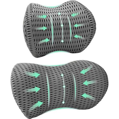 Oreiller cervical, oreiller dorsal, gris, mousse à mémoire de forme
