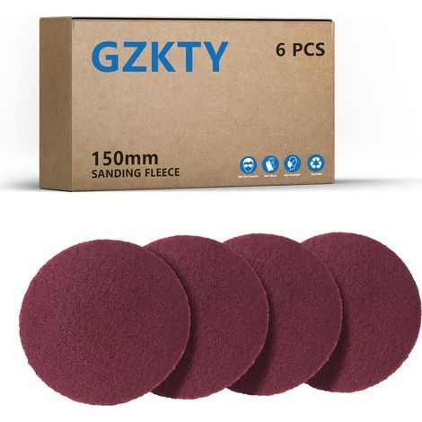6-Piece 150mm Scouring Pad Set, P150-180 Grit, Abrasive Sponge for Metal, Wood, and Kitchen (1/5)