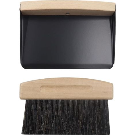 Mini Pelle à poussière et balayette, Mini Pelle à poussière Portable et Balai pour Le Nettoyage des Plans de Travail de Cuisine, Noir (1/5)