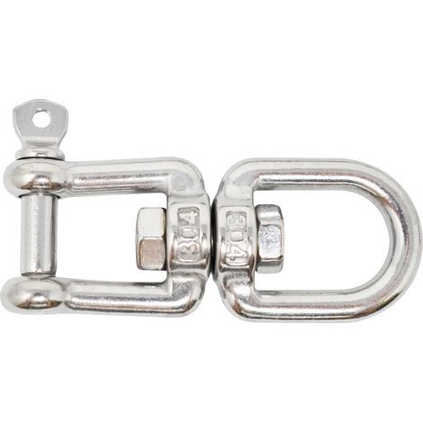 Set of 6 M5 swivel shackles, made of 304 stainless steel, with swivel suspension ring and swivel hook. (1/5)