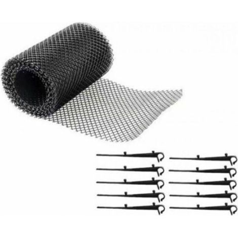 Grillage Protege-Gouttiere - 6 M x 15 Cm - Mailles 1 Cm X 1 Cm - Pour Chenaux Extérieur - 1 Pièce (1/5)