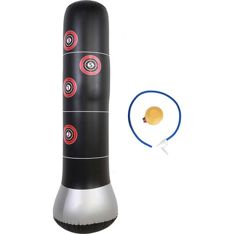 Sac de frappe gonflable pour boxe et kickboxing avec pompe à air et pédale (1/5)
