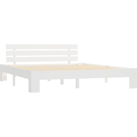 Maison Exclusive - Massivholzbett Weiß Kiefer 180x200 cm (1/5)