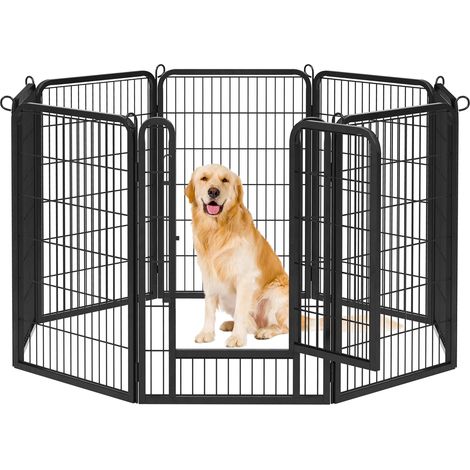 Homevive 8 Vallas para Perros Paneles Corralito para Perros Grandes 68x100cm Parque Mascotas Cachorros Jardín de Perros Valla Metálica