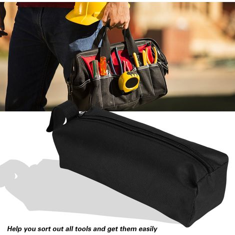 Multifunktionale Werkzeugtasche aus Canvas mit Reißverschluss und Tasche für Zangen, Schrauben und Reparaturwerkzeuge. (1/5)