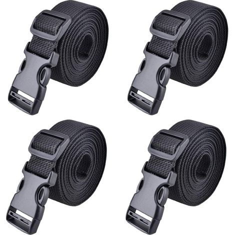 Sangle à Boucle Rapide 25 mm Sangle d'Arrimage 4 Pièces Sangle à Cliquet Plastique Courroie de Serrage pour Fixation Bagage (1/5)