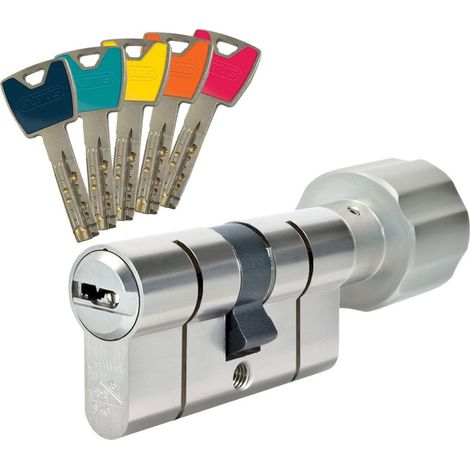 Abus – Barillet à bouton P12RPS 30x40mm – 5 clés colorées – Protection anti crochetage, anti perçage et anti casse – Cylindre de haute sécurité