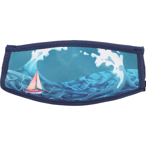 Protection faciale de plongée, sangles, couvre-masque de plongée avec tuba, lunettes, protection capillaire en néoprène, vagues, îles (1/5)