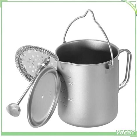 Cafetière à piston en titane - FAFEICY - Lixada - 750 ml - Presse française amovible - Anticorrosion léger (1/5)