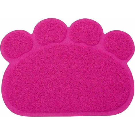PVC Forme de Patte Chat Chien Tapis Bac à Litière Couverture Antidérapant Nourriture Eau Bol Alimentation Plateau (1/5)