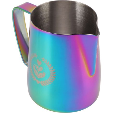 Pitcher à lait inox 304 600ml pour mousseur à lait, bec pointu et design coloré pour barista (1/5)