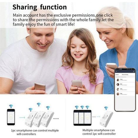 2X Commutateur Intelligent Tuya Smart Home Commutateur Wifi Téléphone Portable Télécommande Sans Fil Synchronisation Mini (1/5)