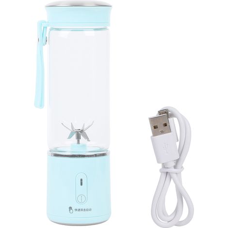 Mini extracteur de jus portable 400 ml, mixeur à fruits, mousseur à lait, chargement USB pour la maison et les voyages (1/5)