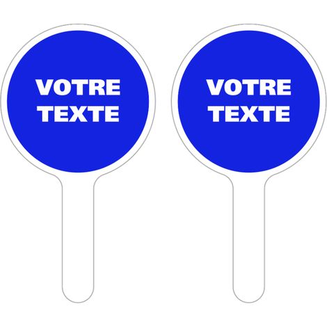 PANNEAU À MAIN PERSONNALISÉ. Bleu . - Bleu