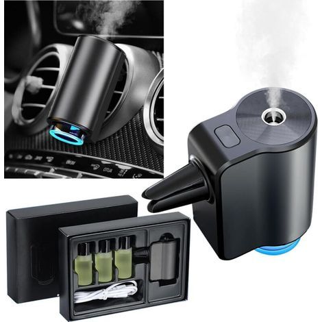 Diffuseur d'arômes intelligent pour voiture, rechargeable, avec 3 flacons d'huile essentielle (eau de Cologne). (1/4)