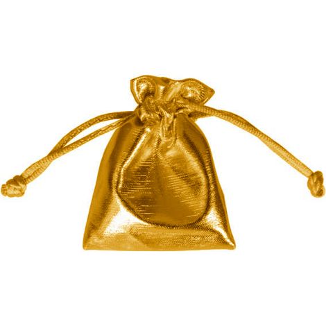 Confezione regalo con sacchetto decorativo dorato, 8 x 6 cm, sacchetto per gioielli (1/2)