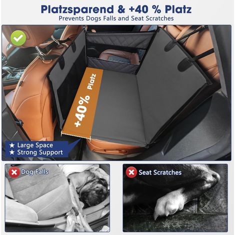 Siège Auto pour Chien, Housse de Protection Banquette Arrière avec Support Robuste, Étanche et Anti-Rayures, Coussin de Voyage Confortable pour Animaux de Compagnie