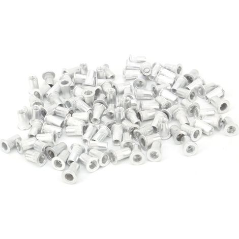 100 pezzi dadi rivetti in alluminio a testa piatta accessori per ferramenta verticale WJ-30045M4-Crezuo