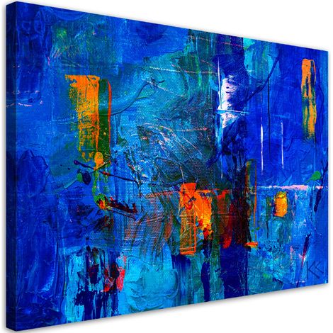Quadro su tela, Mano di astrazione blu -pinto - 60x40 (1/5)