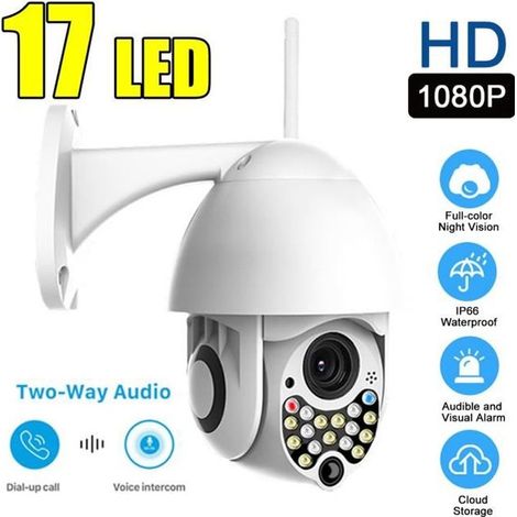 TEMPSA Caméra Surveillance HD 1080P - Pour extérieur - Motorisée - Avec WIFI - Vision nocturne (1/4)