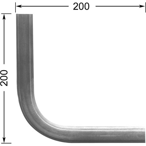 Angle lisse pré-formé à 90° de main courante - Hauteur 200mm largeur 40mm épaisseur 8mm - À souder - DECO FER FORGE