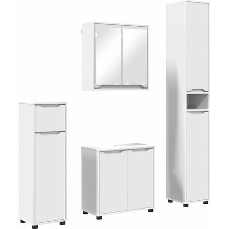 Maison Exclusive - Set di mobili per il bagno 4 pcs Bianco Legno multistrato