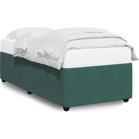 Lit simple,Lit adulte,Cadre de lit sans matelas vert foncé 90x200 cm velours CFW1444448 (1/5)