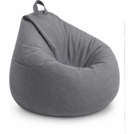 Pouf pour Enfants 70 x 80 cm(sans Remplissage)- Gris Housse de Pouf pour Intérieur et Extérieur, Geant Bean Bag Cover pour Salon (1/5)