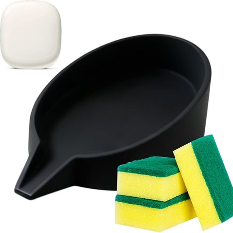 Support Éponge pour Évier De Cuisine Porte-Savon en Silicone de Salle de Égouttoir à éponge pour le plan de travail Adapté à cuisine, comptoir, évier, maison, appartement, et (1/5)