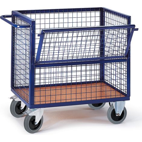 Rollcart Drahtkastenwagen halb geklappt und vergittert 1175x775mm