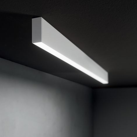 Lampada Lineare Steel Alluminio Bianco 2 Luci Led 36W 4000K Luce Naturale (1/3)