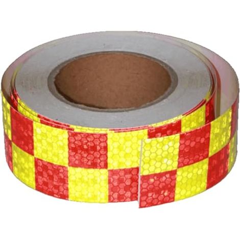Ruban réfléchissant 5 cm x 20 m, étanche, pour signalisation de danger, sécurité et avertissement, usage industriel. (1/5)
