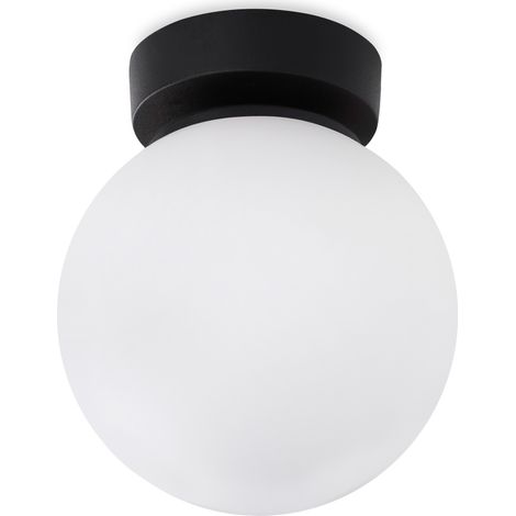 PLAFONNIER APPLIQUE ALTA BLANC 1 FL NOIR E14 (1/5)