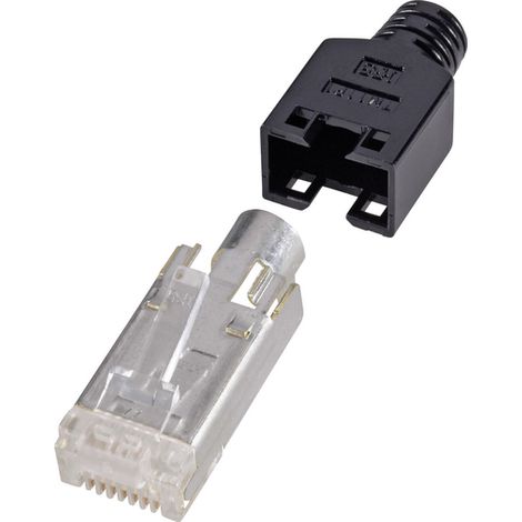 Renkforce H9540.4-10 Connettore RJ45, con schermatura CAT5e H9540.4-10 Spina dritta Poli: 8P8C Nero 10 pz.
