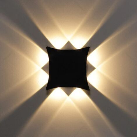 8W Moderne Applique Murale LED Lampe Murale Imperméable IP65 Aluminium Lampe de Mur LED Intérieur Extérieur pour Salle de Bains Salon Chambre à Coucher Couloir Escalier Entrée Porche(noir) (1/4)