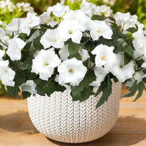 Fleurs artificielles d'extérieur - Pétunias artificiels pour la décoration de printemps-été (1/5)