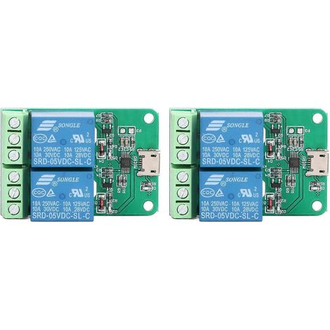 Stück Relaismodule, 2 Kanäle, 5 V, Plug & Play, USB-PC-Steuerung, intelligente elektrische Relais (1/4)