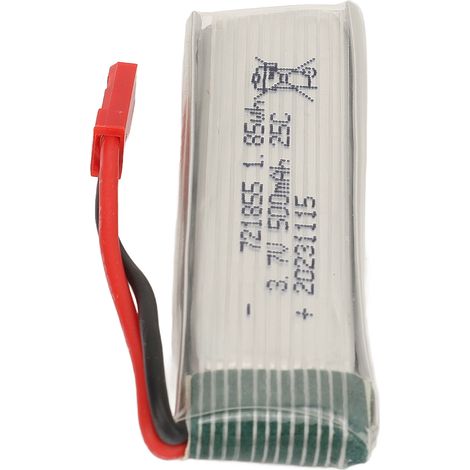 Batterie lithium-ion pour avion 721855, 25C, 3,7 V, 500 mAh, avec connecteur JST rouge, compatible avec U818A et H37. (1/5)