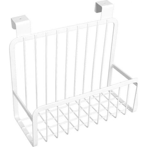 Panier suspendu - Tbest - Support de rangement de porte - Blanc - Acier au carbone - Facile à installer (1/4)