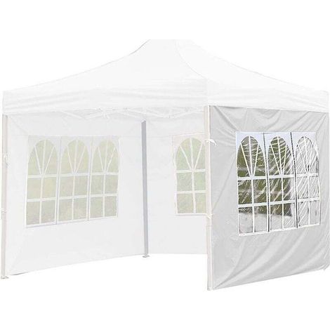 Wasserdichtes Zelt mit 1 Seitenwand, 0,15 mm dicke Seitenwand, 2 Farben, 12 Größen, weiß, Größe 3 x 2 m Crezuo (1/4)
