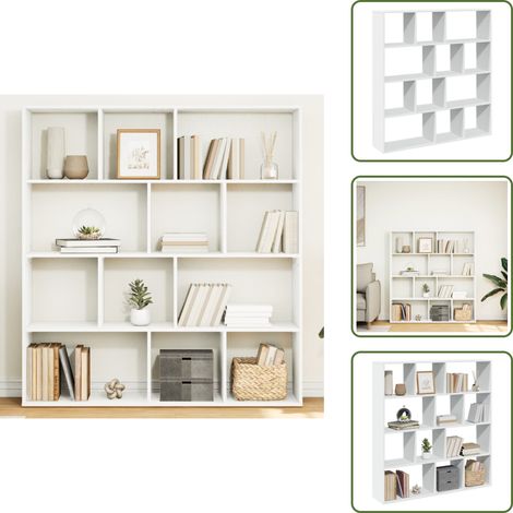 Libreria con scomparti - vidaXL Libreria Bianca 132x29x141,5 cm in Legno Multistrato - Libreria per casa