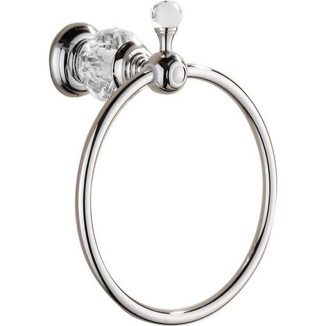 Handtuchring der Luxury Crystal Serie, Chrom, Pfirsichfarbe, zur Wandmontage (1/4)